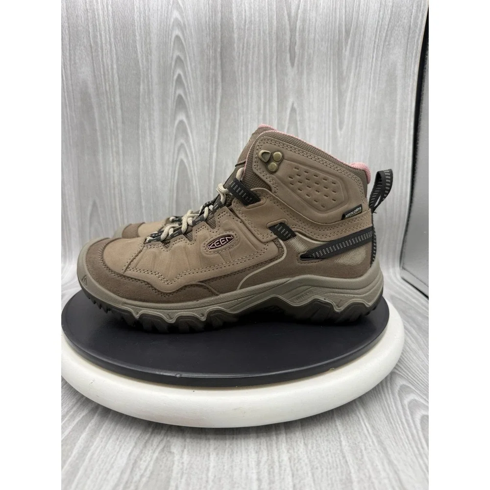 KEEN Targhee IV Mid Womens Size 8.5 Brindle Brown Rose Waterproof Hiking Boots